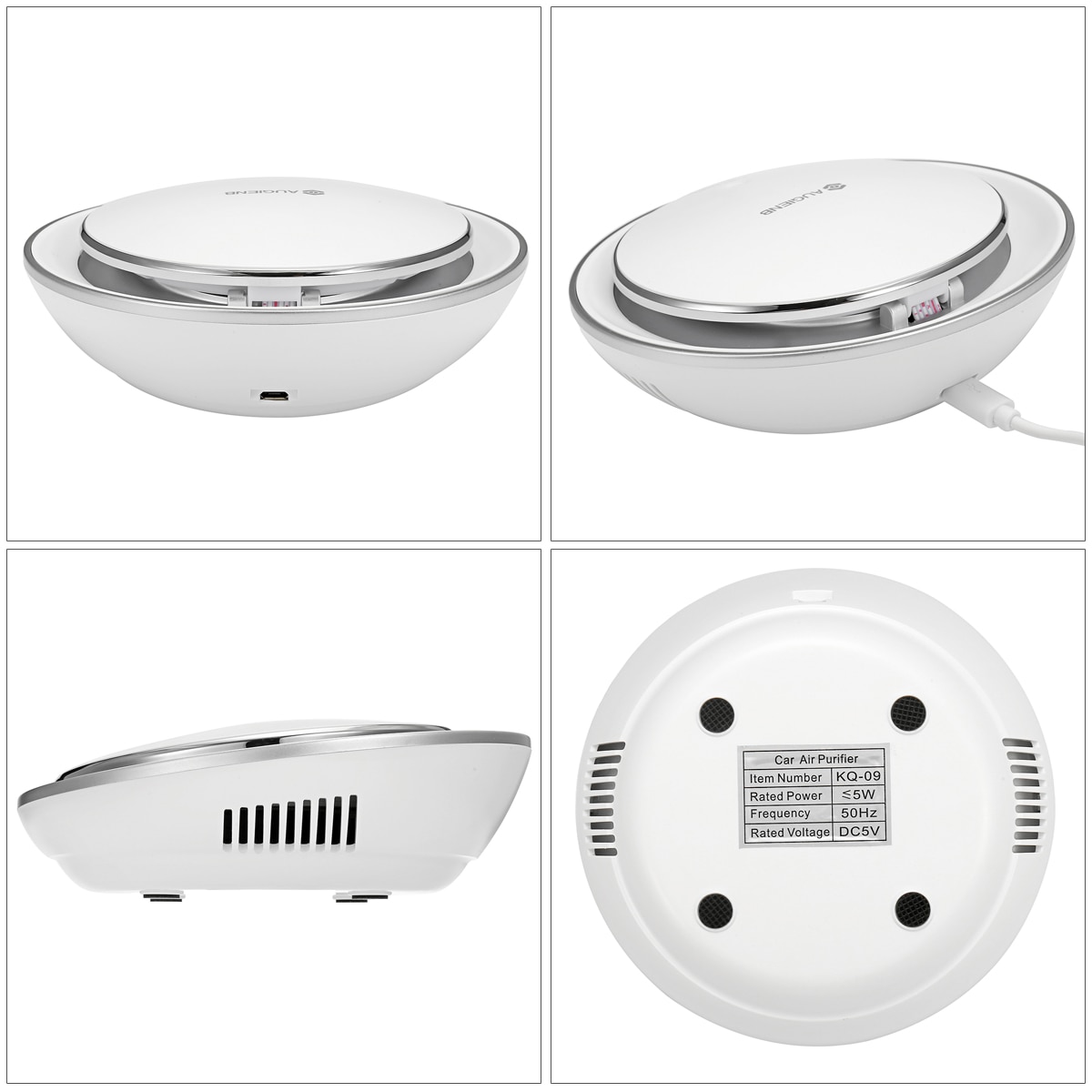 AUGIENB Air Purifier HEPA Filter Anion Air Cleaner Fresh Air Anion Car Air Purifier for Car Home Office Aromatherapy RGB Lights