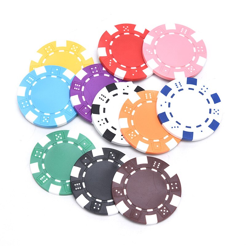 50 pokerchips 11.5 gram terningekant  of 11 farver