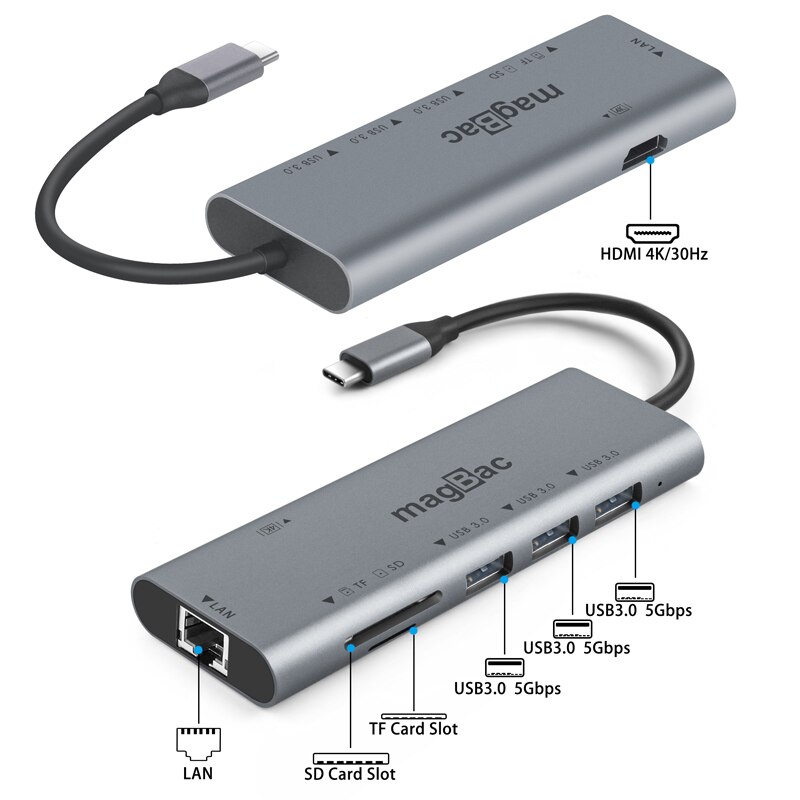 Hp Elitebook Usb C Hub Dell Docking Station Usb Type C Hub 4K Hdmi Lan Laptop Dock Staiton Voor dell Lenovo Macbook Pro Air