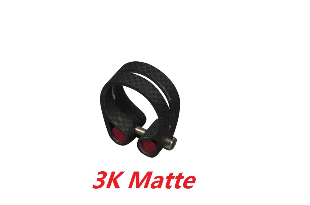 Fiets Zadelpenklem Full carbon fiber 31.8mm 34.9mm Fiets Zadelpen Klem Clips Quick Release MTB Zadelpenklem fietsonderdelen: WHITE