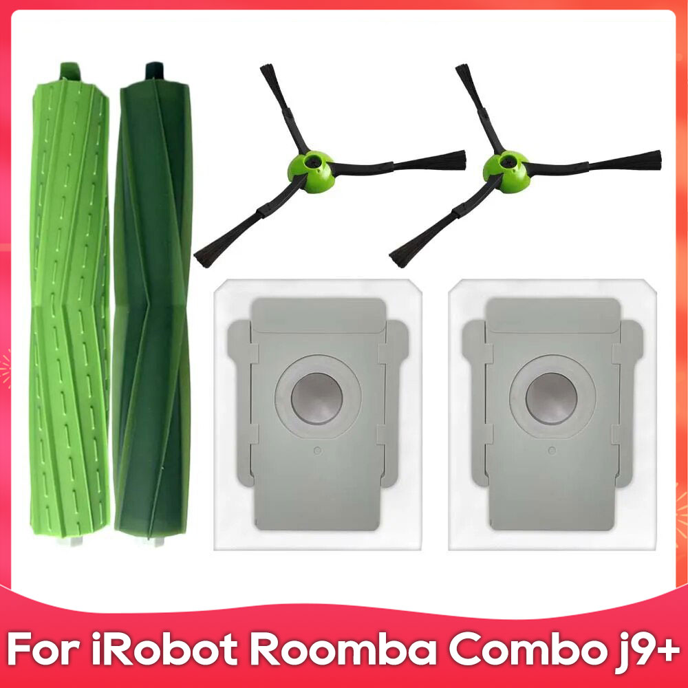 Compatible con ( iRobot Roomba Combo j7+, j9+, 10 Max ) Cepillo lateral de rodillo, filtro, paño de fregado, bolsa de polvo, accesorio para aspiradora robótica.: plum