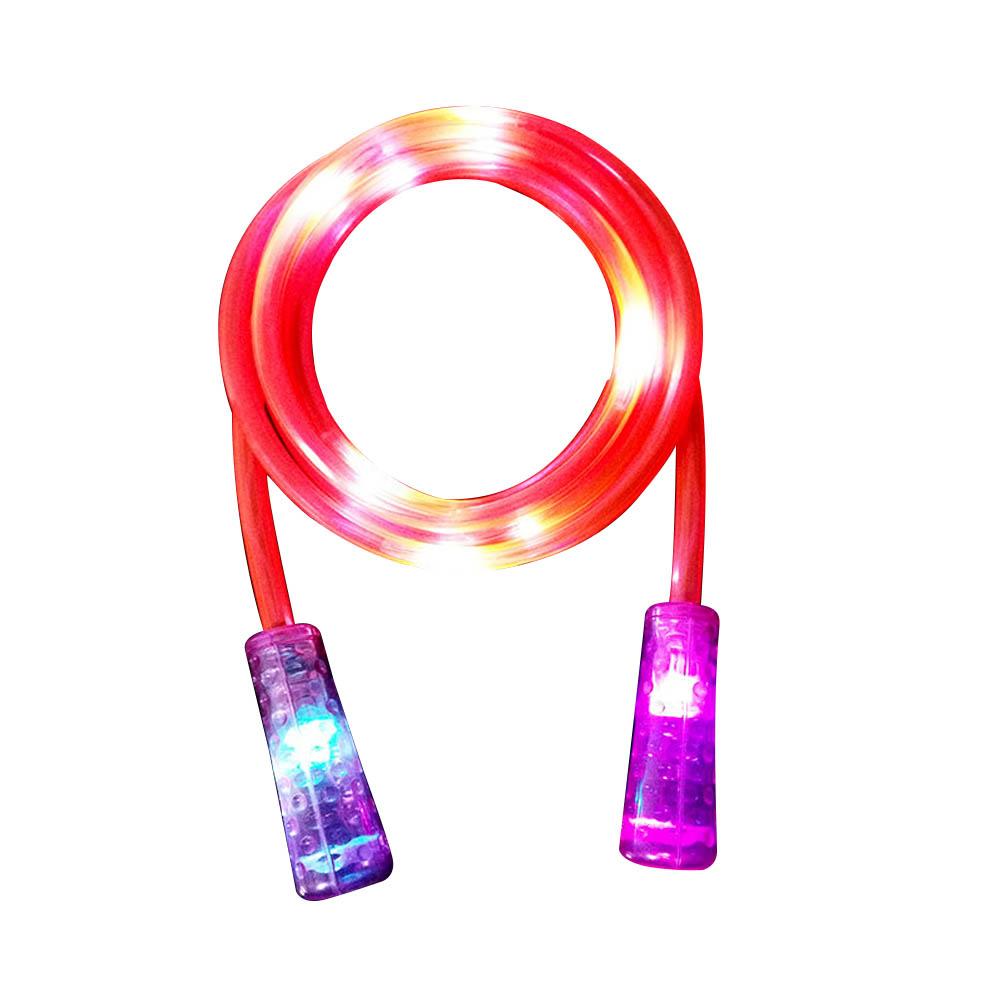 Colorful Flash Jumping Rope Child Adult Fitness Jumping Rope Sports LED Flashing Light Jumping Jumping Rope: Red