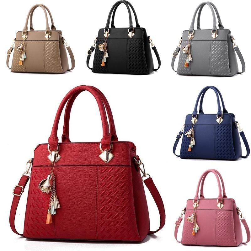 Bolsos de mano de piel sintética para mujer, bandoleras femeninas de estilo informal, de colores sólidos, estilo mensajero sencillo