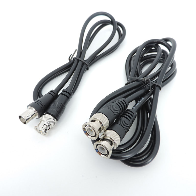 Cable BNC macho a macho hembra, adaptador de línea de vídeo, extensión de conector, Cable en espiral, cámara CCTV