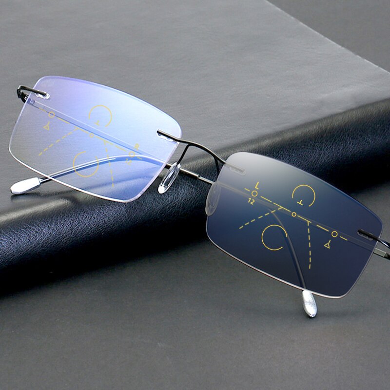 Photochromism Progressive multifocal reading glasses men Business reading glasses women anti-blue presbyopic glasses 1