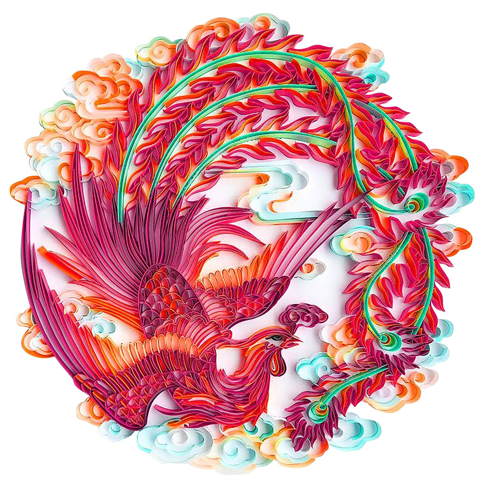 DIY 3D Quilling Paper Filigree Paintings Handicraft Set for Wall Decor Crafts DIY Quilling Paper Kits: E  30cmx37.5cm