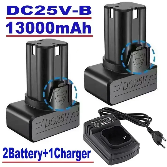 25V Electric Screwdriver battery Cordless Drill Electric Drill Battery Cordless Screw driver wrench power tool Battery: black