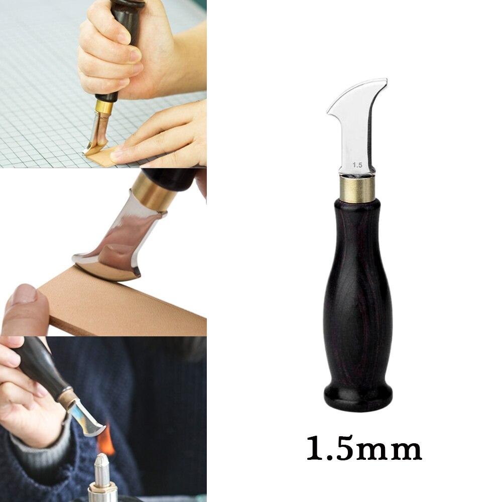 Leather Edge Creaser Stainless Steel Blade Ebony Blackwood Handle Marking Edge Decorate Press Line Tool 1mm/1.5mm/2.0mm/2.5mm: 1.5MM