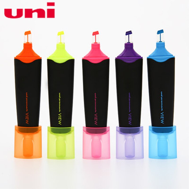 6 Stuks Uni Mitsubishi USP-200 Markeerstiften Marker Pen Premium Fluorescerende Pen Schuine Tip 6 Kleuren Beschikbaar