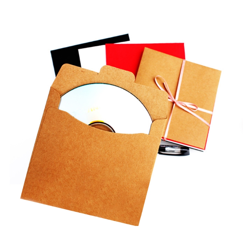 30Pcs Disc Kraft Papier Karton Enveloppen Papier Opslag Houder Covers Anti-Statische Container Disc Organizer 95AF