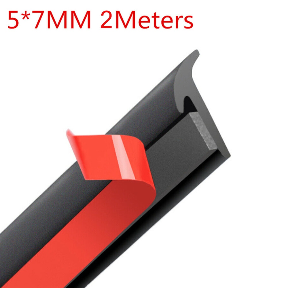 2M T-Type Rubber Sealing Strip Zwart Voor Auto Edge Trim Bumper Lip Side rok