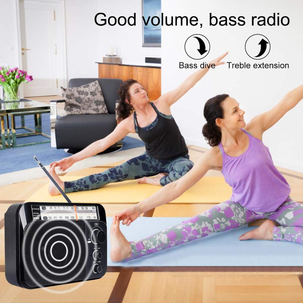 Retekess  tr604 am fm radio bærbar transistor analog radio med 3.5mm øretelefonstik  by 3 d cellebatterier eller vekselstrøm