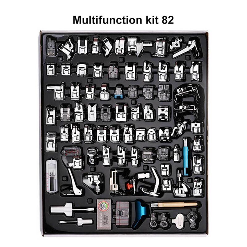 Brother Singer – pied-de-biche pour Machine à coudre 32/52/62/72/82, Kit de tressage, point aveugle, surjet, pièces de règle à fermeture éclair: Grey