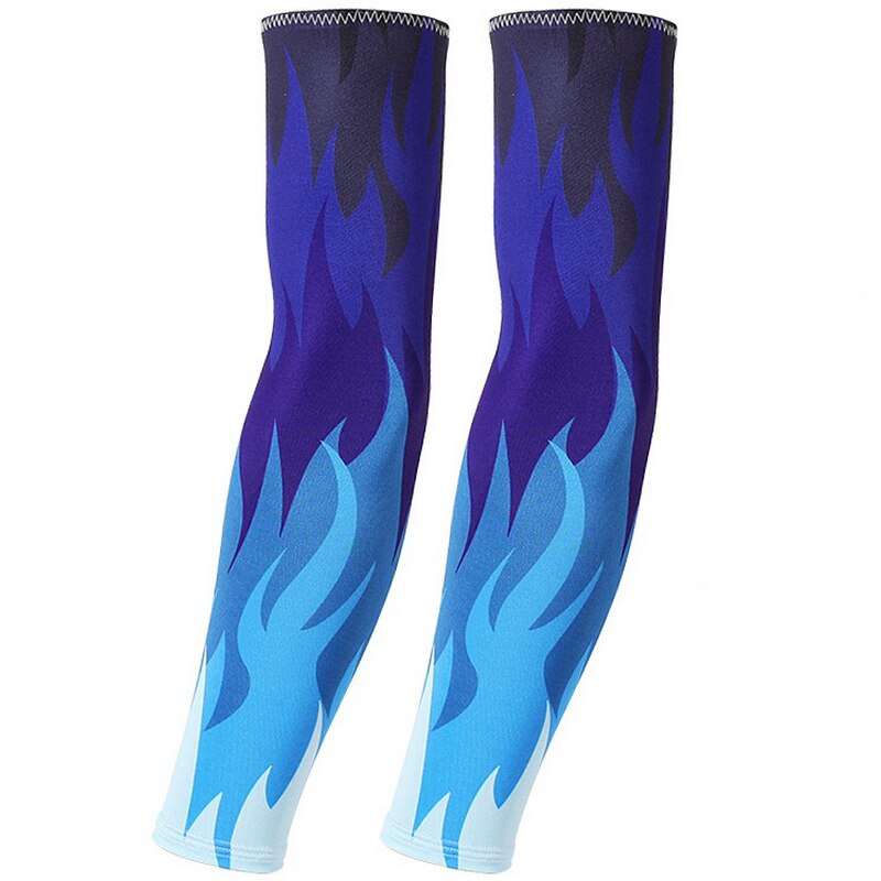 Mangas de brazo de refrigeración con protección solar para ciclismo, protección solar UV, estilo llama, calentador de brazo, para hombre y mujer