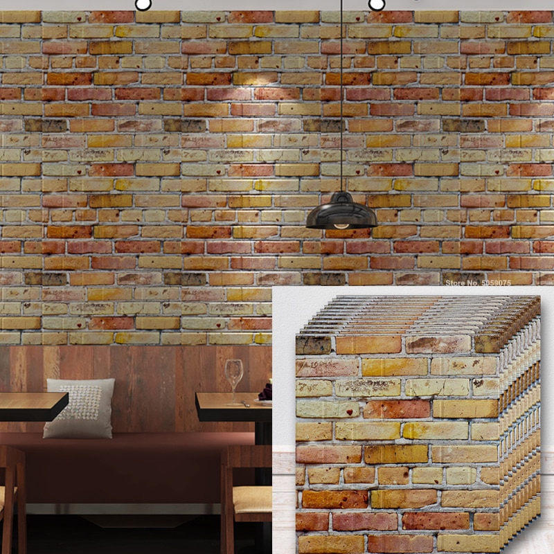 3d væg klistermærker mursten tapet tykkere og selvklæbende vandtæt diy køkken restaurant bar hjem væg klistermærke