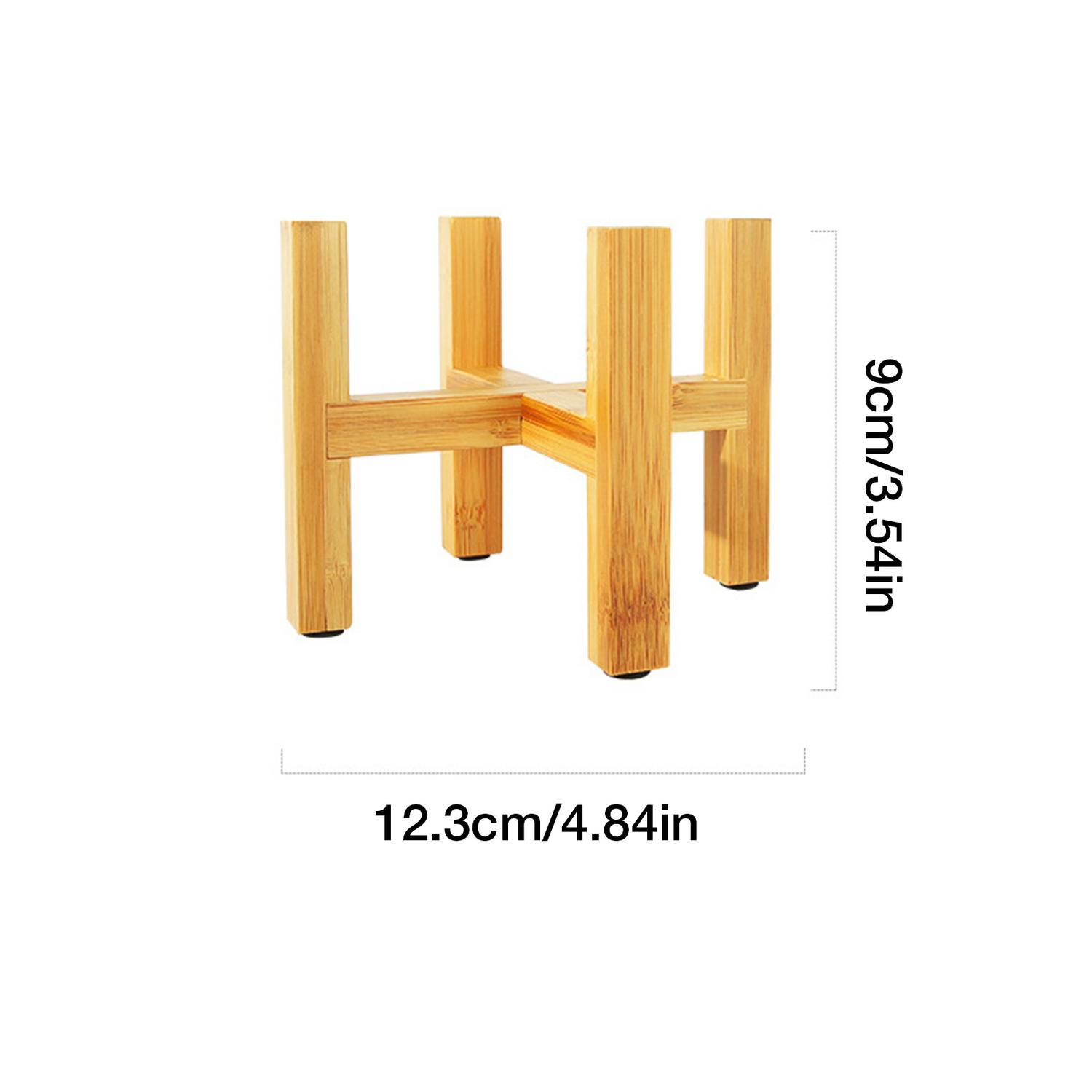 Soporte de madera para plantas, maceta de flor duradera para decoración del hogar, soporte para flores de cuatro patas, estante de madera, maceta flexible: S