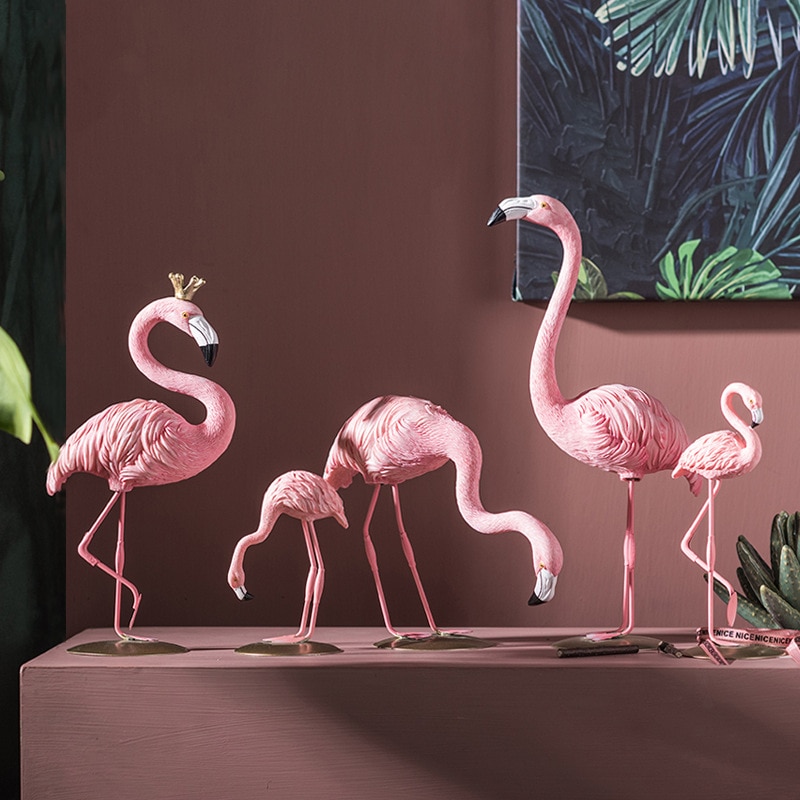 6 stk/sæt pink flamingo bordpynt tropisk fest pige fødselsdag bryllup dekoration flamingo hawaii hawaiian fest indretning: 6 stk sæt