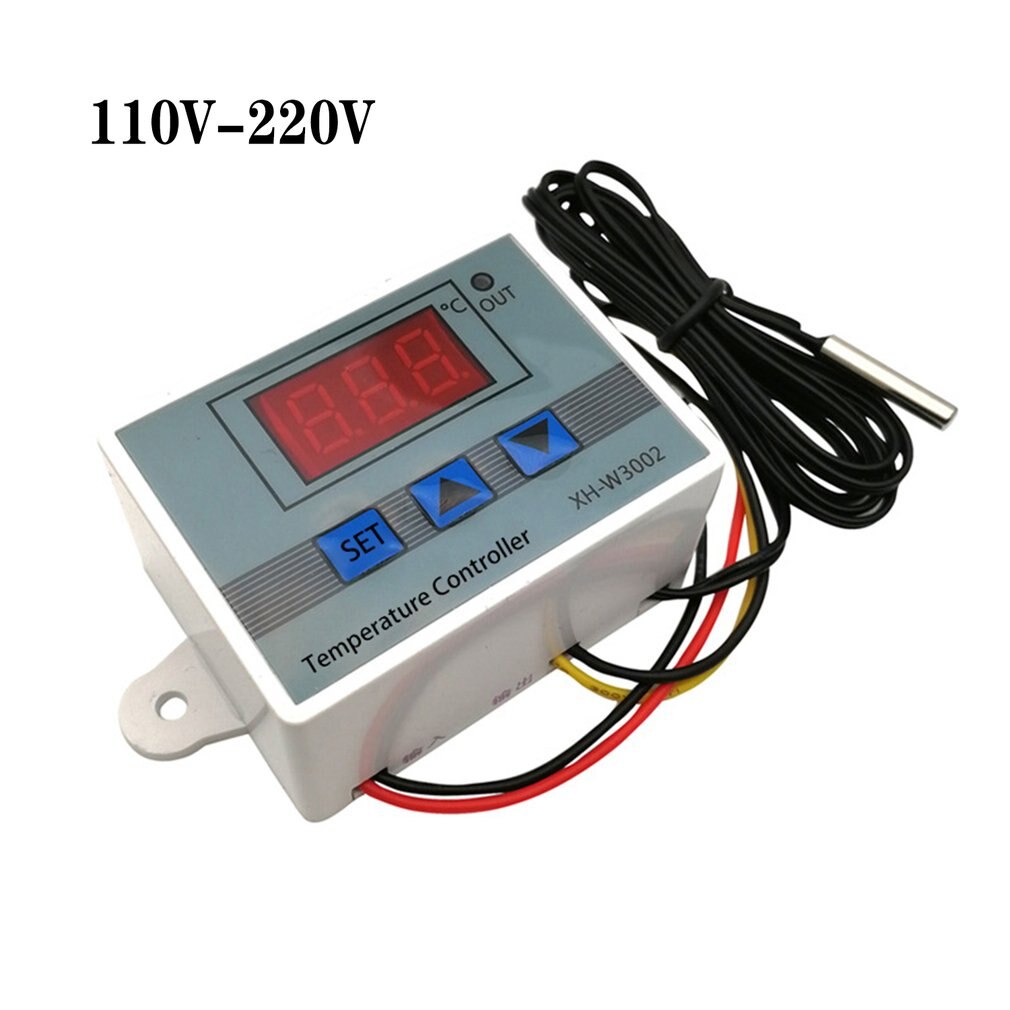 XH-W3002 W3002 Ac 110V-220V DC24V DC12V Led Digitale Thermoregulator Thermostaat Temperatuurregelaar Schakelaar Meter: 110V to 220V