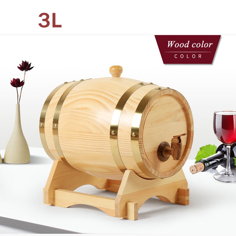Træ vin tønde eg øl brygningsudstyr mini keg toast smag til vin & brandy giver smagen af eg tønde 1.5/3l: 3l træfarve