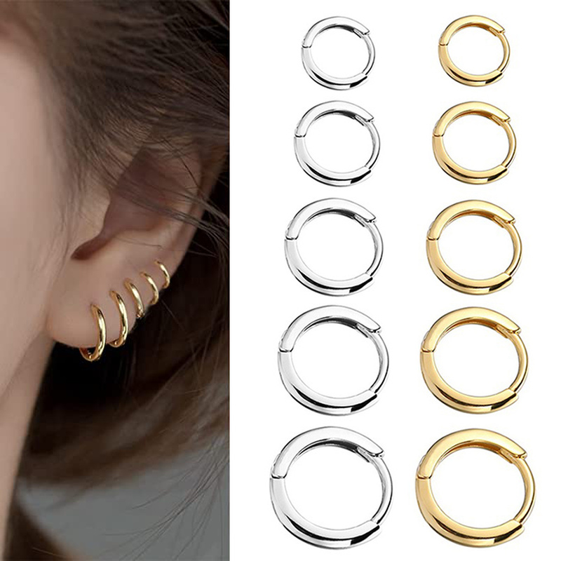 Simple Stainless Steel Small Hoop Earrings for Women Men Cartilage Ear Piercing Jewelry Pendientes Hombre Mujer