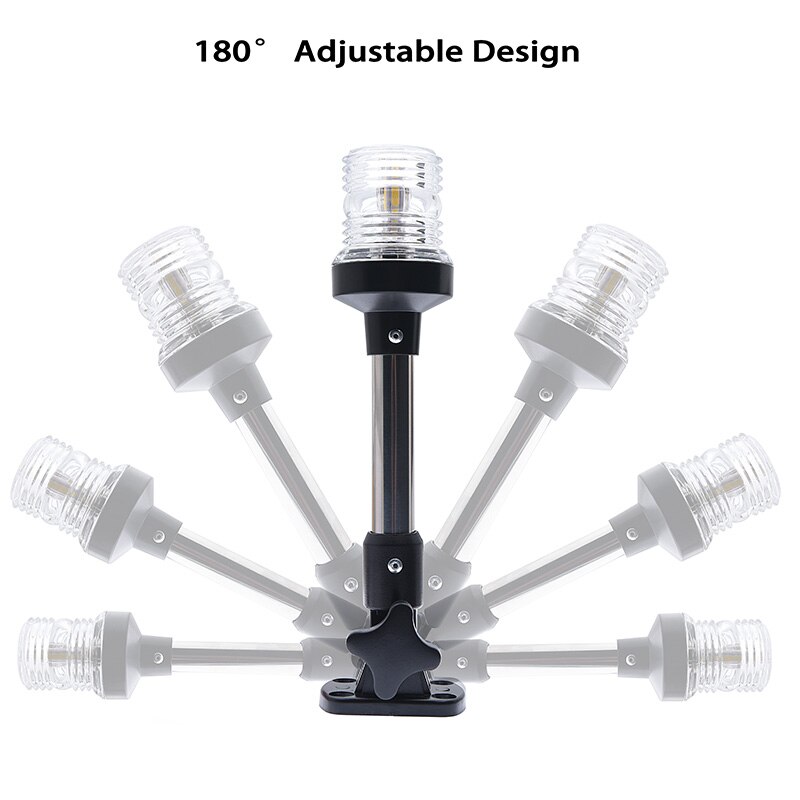 12 Inch Fold Down Boat Navigation Light LED Navigation Light 12~24V Fit Boat Marine Stern Anchor Sailing Signal Light