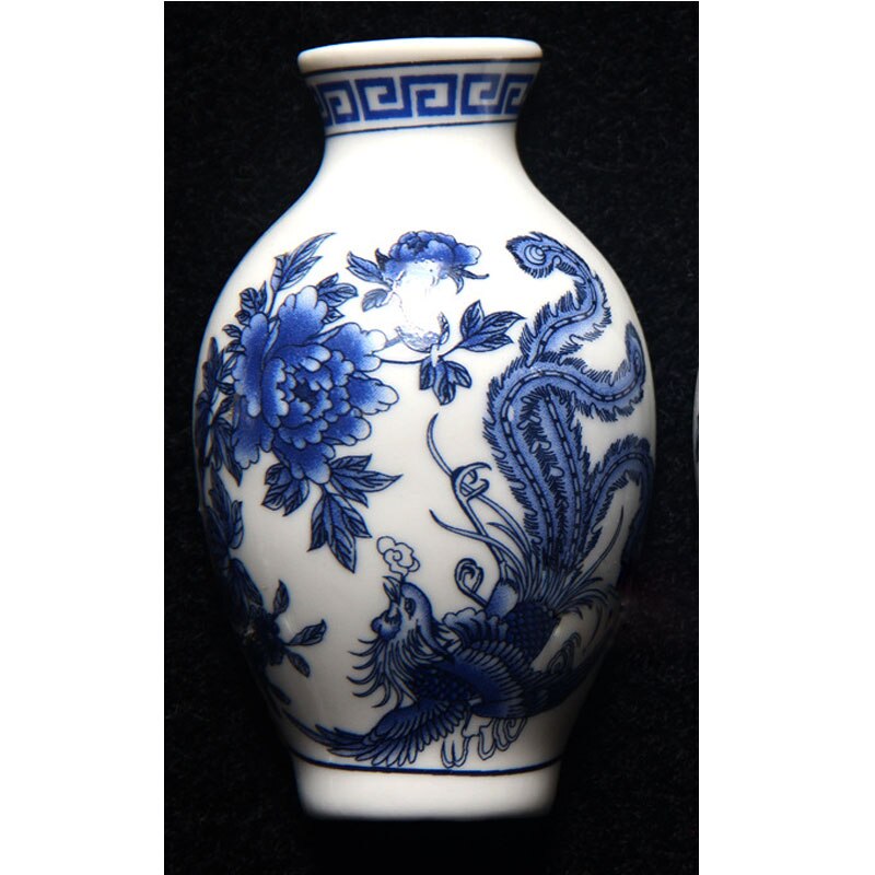 Chinese Blauw En Wit Porselein Vaas Koelkastmagneet Souvenir Geschilderd Keramische Ambachten Koelkastmagneet Relatiegeschenken: phoenix