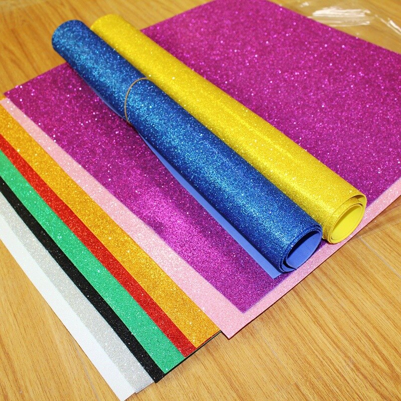 40cm * 60cm eva espuma papel artesanal glitter ouro esponja diy artesanato material multicor flor prop festa de natal papel
