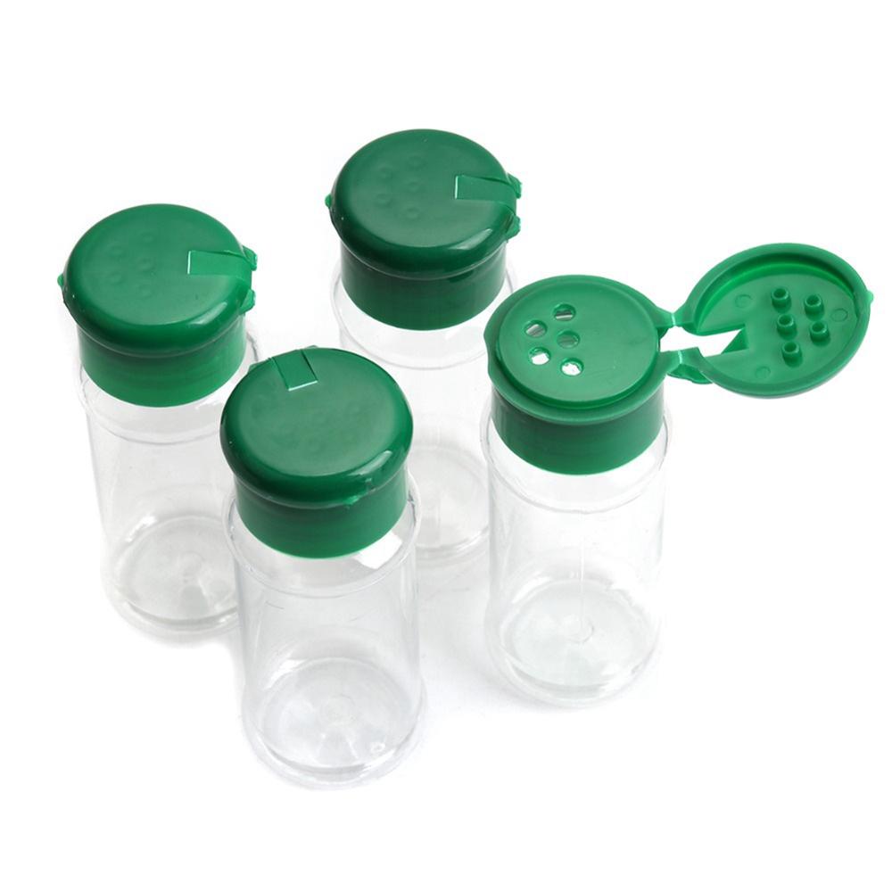 4 Stks/set Plastic Kruiden Jar Barbecue Kruidkruik Huishoudelijke Zout Peper Kruiden Jar Transparante Fles Outdoor Camping Supply