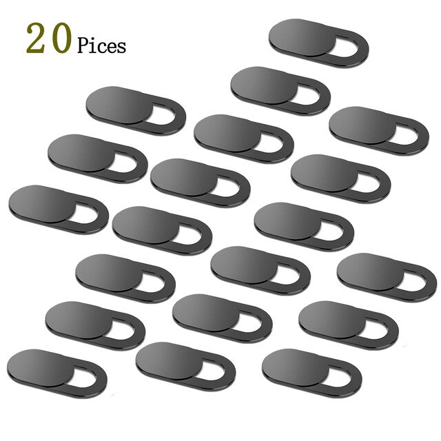 Camera Cover Sluiter Magneet Slider Metalen Webcam Cover Voor Pad Tablet Web Laptop Pc Camera Mobiele Telefoon Lenzen Privacy Sticker: 20 pcs T1 black