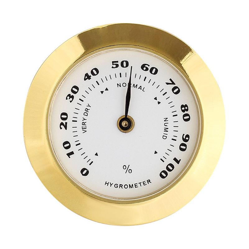 38mm Round Glass Analog Hygrometer For Humidors ，For Guitar Violin Cigar Tobacco: Default Title