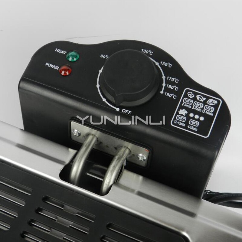 5L Electric Deep Fryer Household Electric Deep Frying Machine Stainless Steel Frying Cooker WJ-801