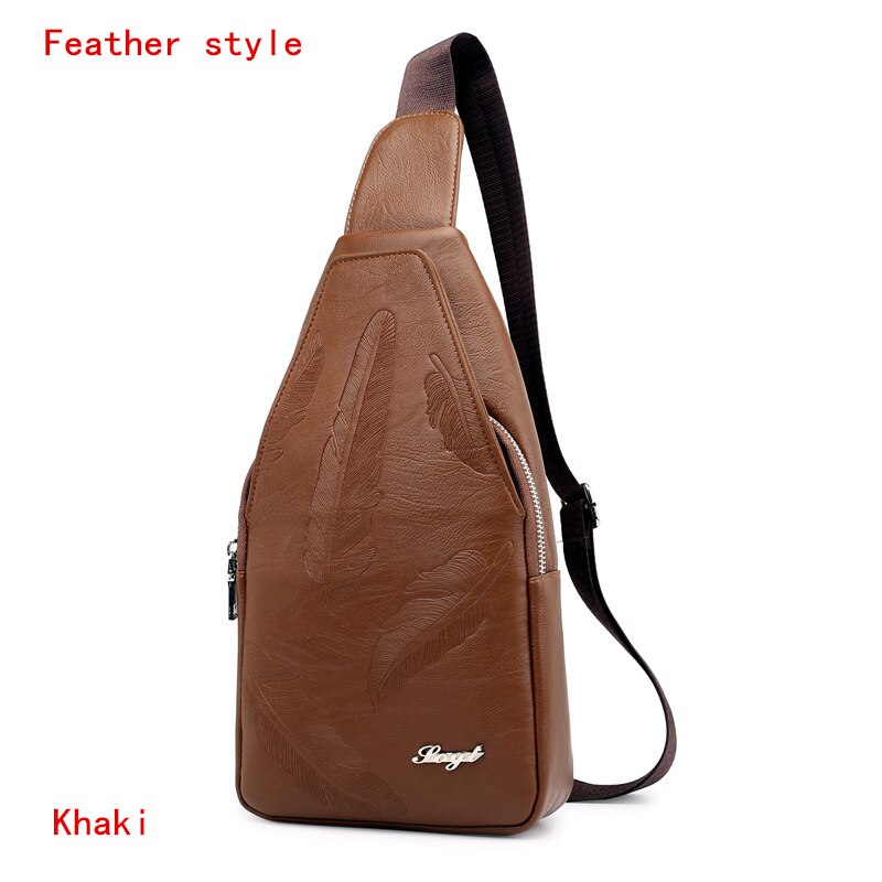 Heren crossbody tassen heren borsttas messenger bag leren schoudertassen diagonaal pakket rugzak reizen: Veerstijl 6