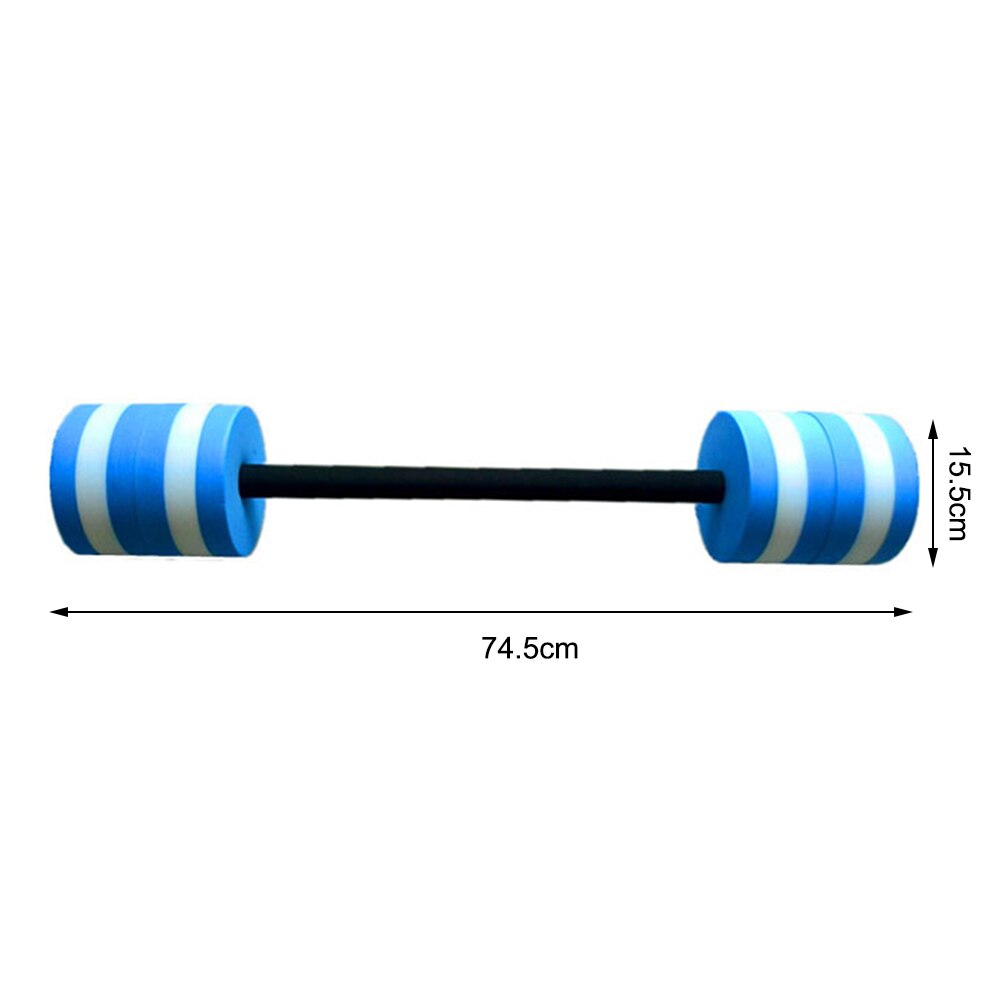 29.3" Swimming Barbell With Exercise Discs - Blue & Pink EVA Foam Aquatic Fitness Equipment