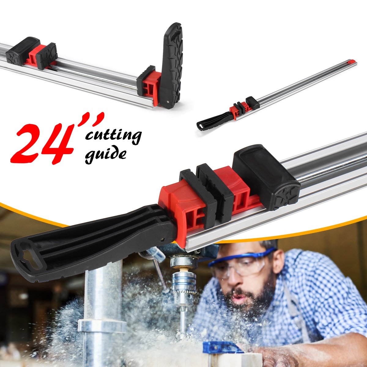 Klem vasthouden, klemset hondengat snelwerkende MFT tafel vasthoudklem voor 19 mm/20 mm houtbewerking bureauklem verstelbaar frame snel vast klemklemarmatuur hond gat gereedschap (2