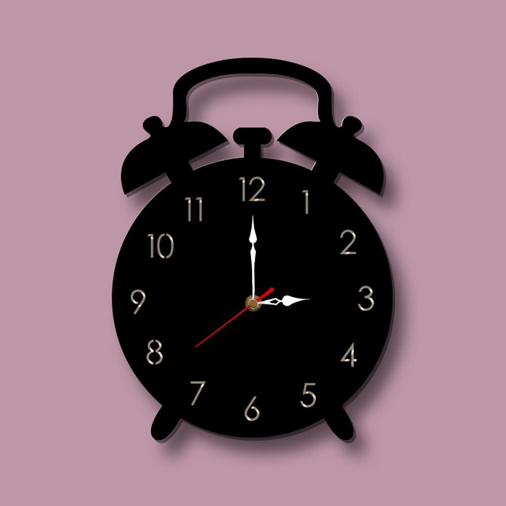 Nordic Silent Alarm Clock Style Wall Clock Modern Clocks Home Decor Office European Style Hanging Wall Watch Clocks CD: Black