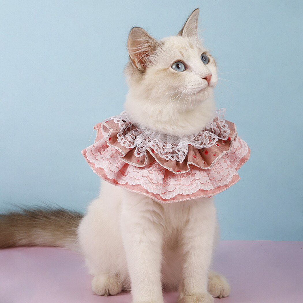 Legendog-Bandana de encaje multicapa para gato, pañuelo ajustable para mascotas, a la , bonito disfraz de gato