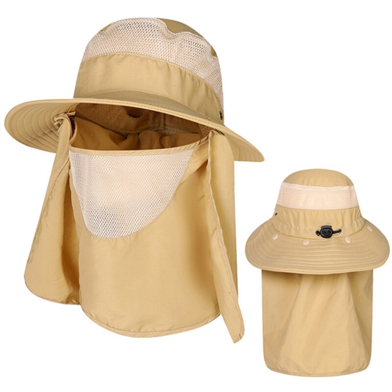 Summer Quick dryng Sun protection fisherman cap withFace Neck protection outdoor fishing bike removable Three-use men Visor hat