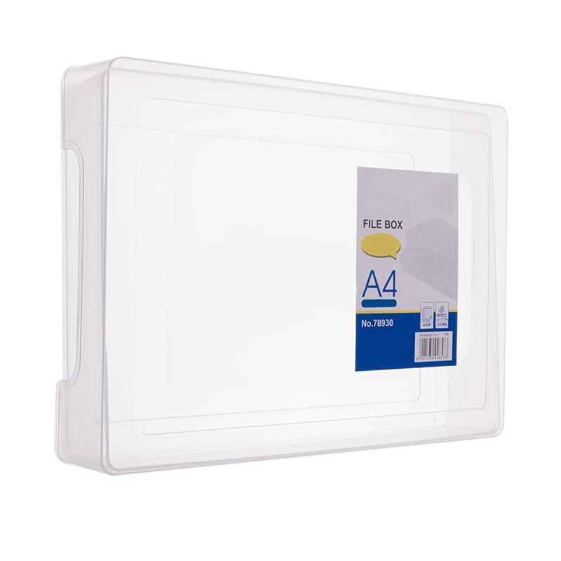 A4 File Box Transparent Plastic File Box Folder Documents Box Document Organizer Paper File Folder Paper Folder Office Supplies