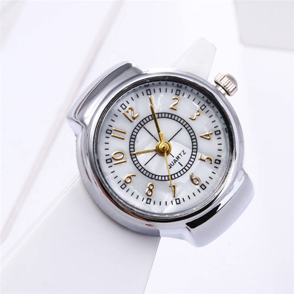 Paar horloge unisex ronde wijzerplaat arabische cijfers analoog quartz vinger ring horloge часы парные