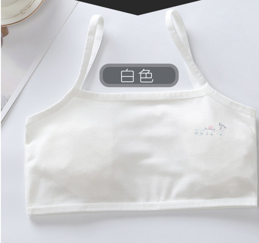 5 pièces filles sous-vêtements respirants coton soutien-gorge fronde avec des lettres pour enfants adolescent formation petit gilet 8-16Y: 3