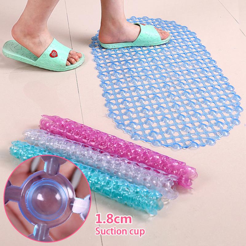 67x37cm PVC Plain Oval Water Bath Mat Bath Shower Tub Clear Bubble Mat Safety Anti-slip PVC Floor Mat