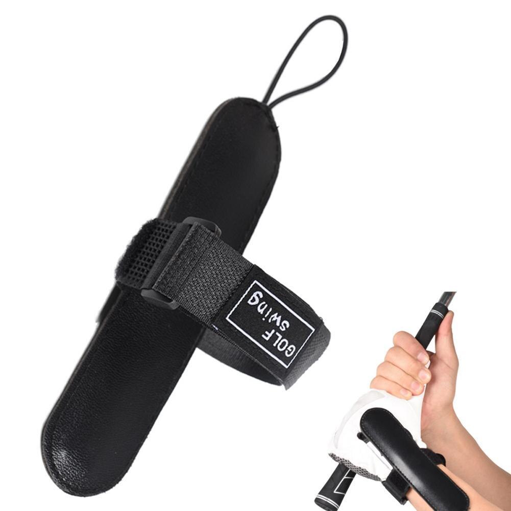 Golf Swing Wrist Holder PU Leather Adjustable Swing Trainer For Beginners Correct Golf Clubs Wrist Gesture Practice Tools Black