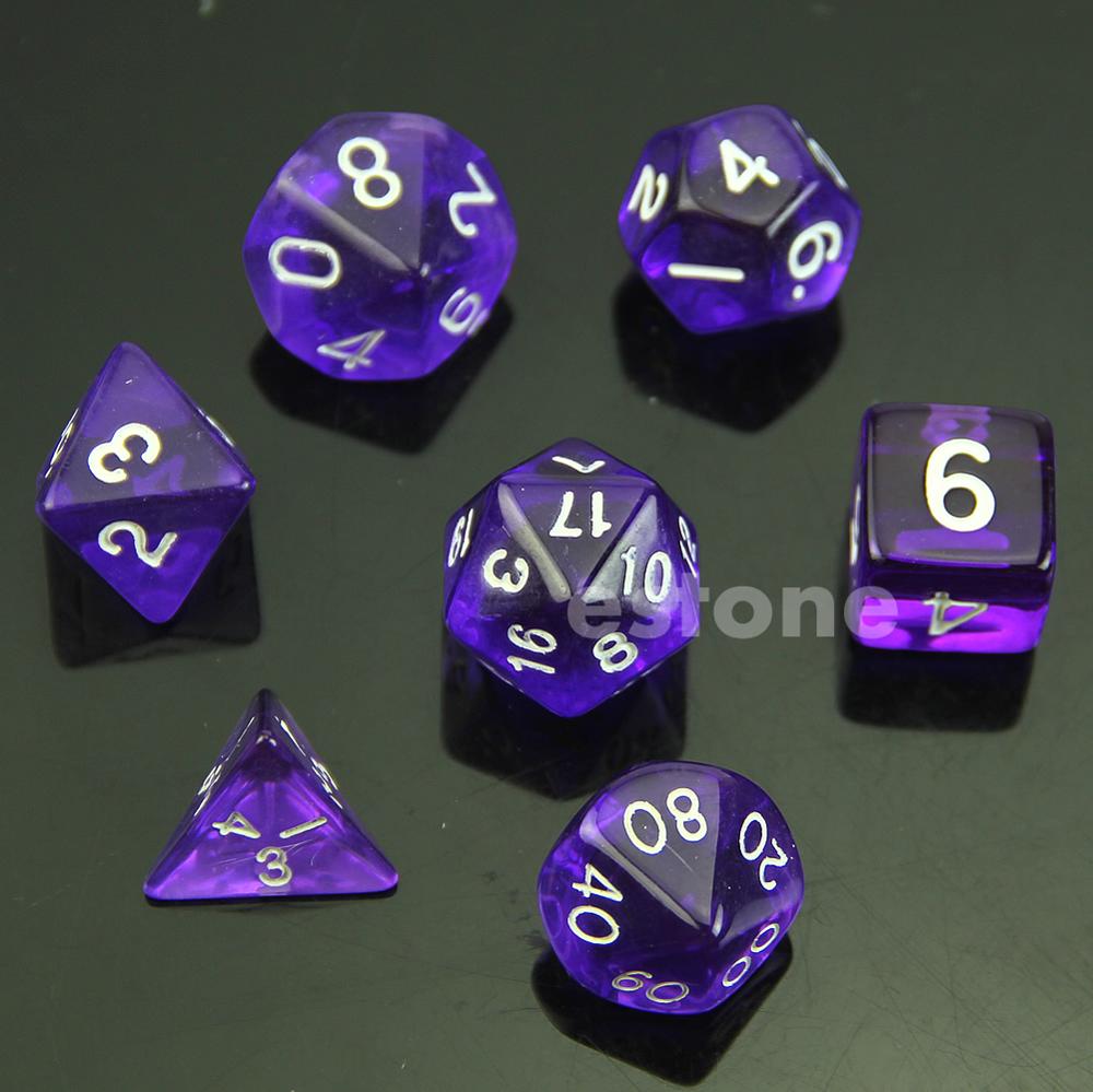 Juego de dados RPG D & D DND Poly juego de mesa de 7 lados D4 D6 D8 D10 D12 D20 y