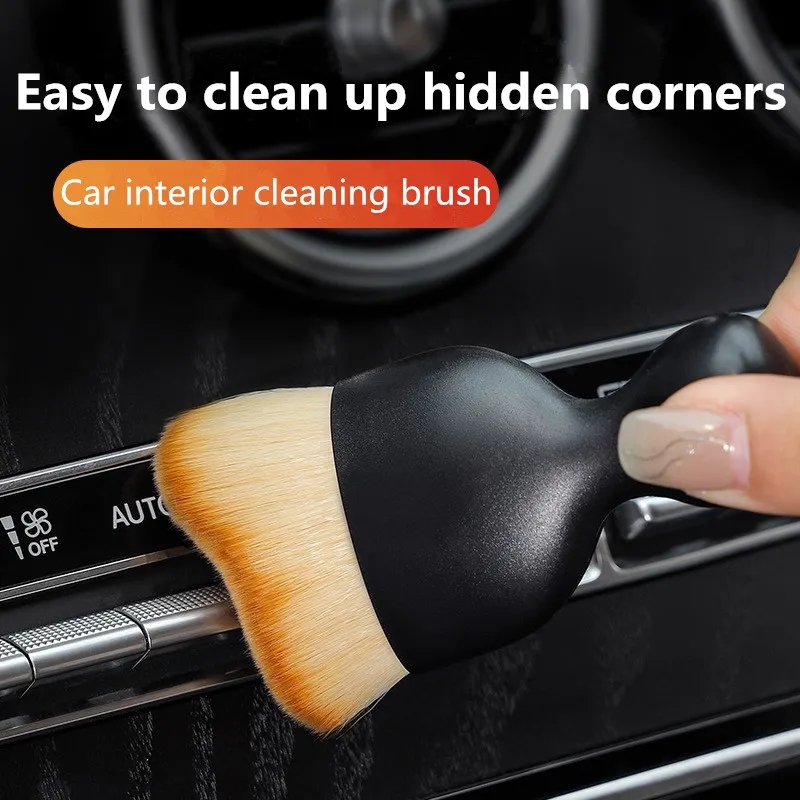 Brosse pour Livres d'Nikde Voiture, Outil de Nettoyage de Console Centrale, Sortie d'Air, Souple avec Coque, Anti-Poussière pour Crevasse