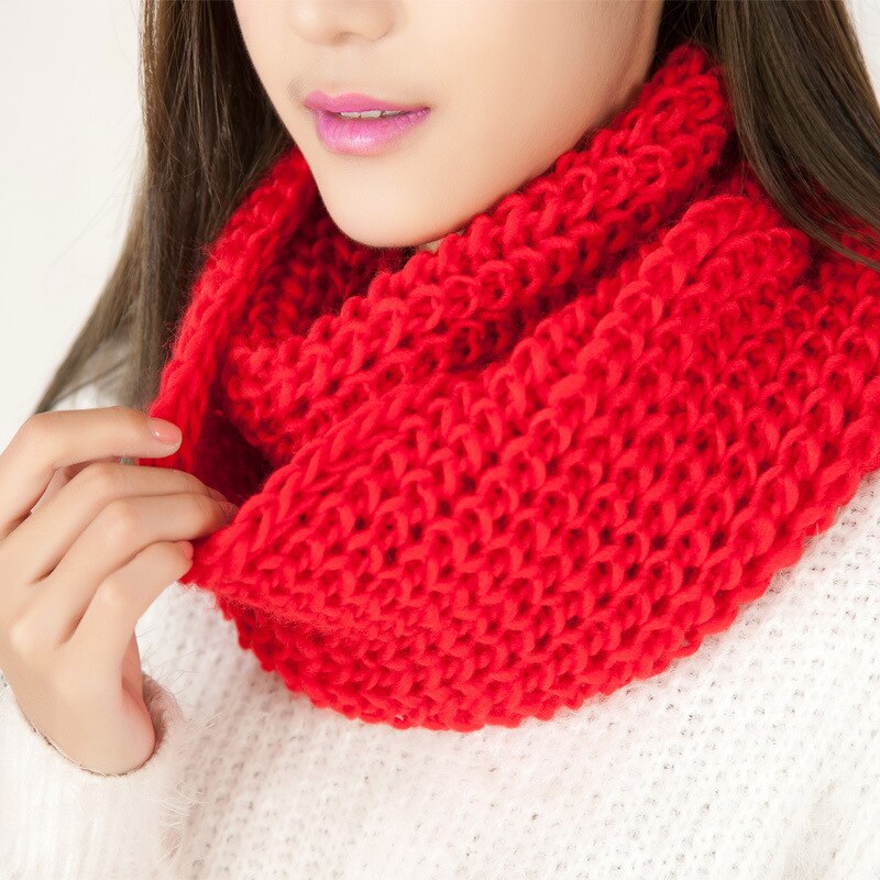Winter Loop Scarf Women Infinity Knitted Scarf Circle Neck Scarf women Super Chunky Snood Unsex Solid Crochet Shawl: 4