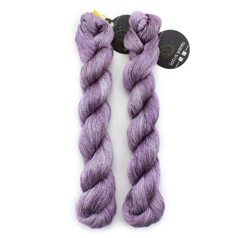 Madeja-hilo de seda pintado a mano, 50g, para tejer a mano, encaje de ganchillo, peso Natural, 22: Lilac