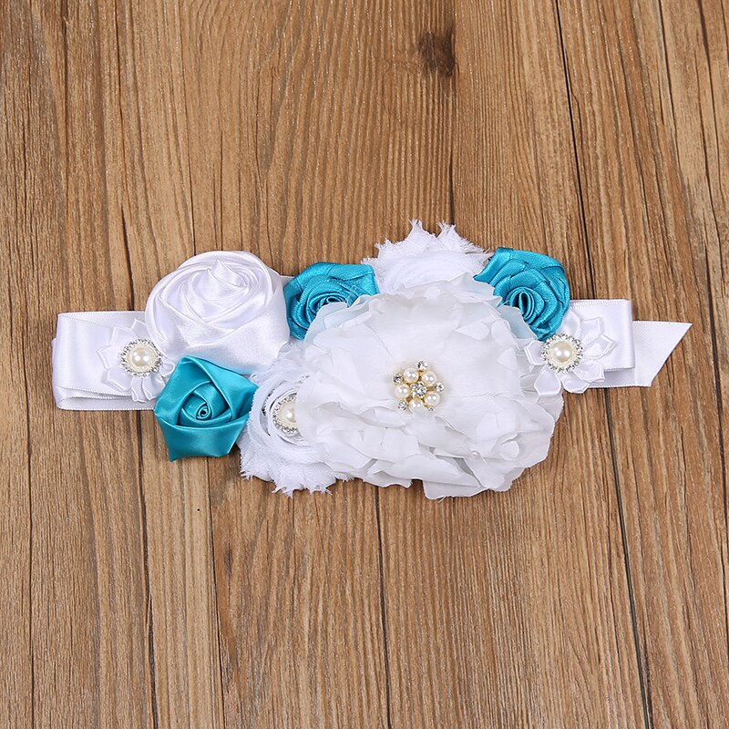 Cinturones de flores para niños, vestido de novia para niñas, fajas, cinturón de satén para niñas, cintas de encaje con diamantes de imitación, faja para niña de flores rosa, blanco