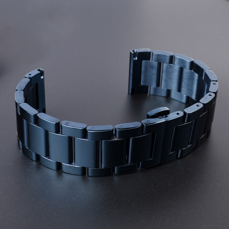 För herrklocka mörkblått rostfritt stål klockarmband metallarmband armbandsur nät 18mm 20mm 21mm 22mm