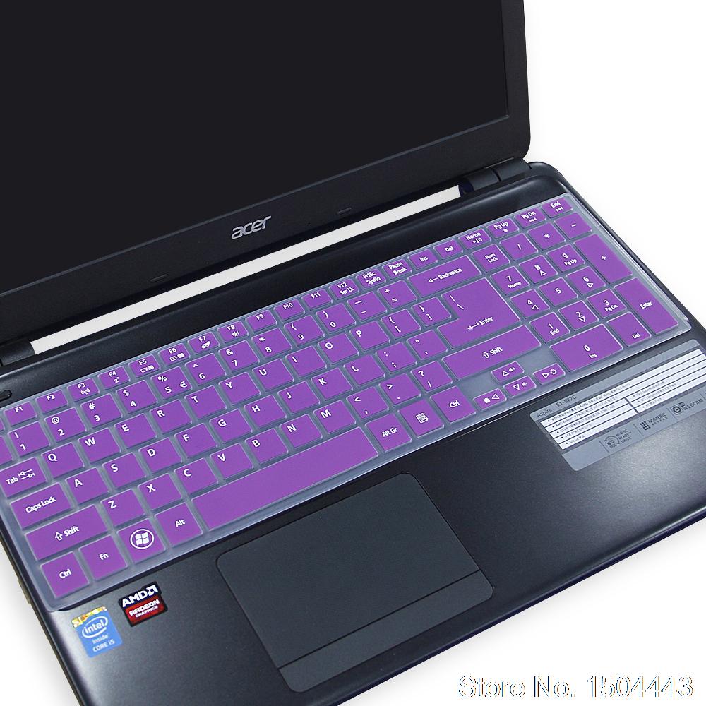Voor Acer Aspire E5-521 E5-521G E5-551 E5-551G E5-571 E5-571G V5-561 V5-561PG 15 Inch Toetsenbord Cover Protector Skin: purple