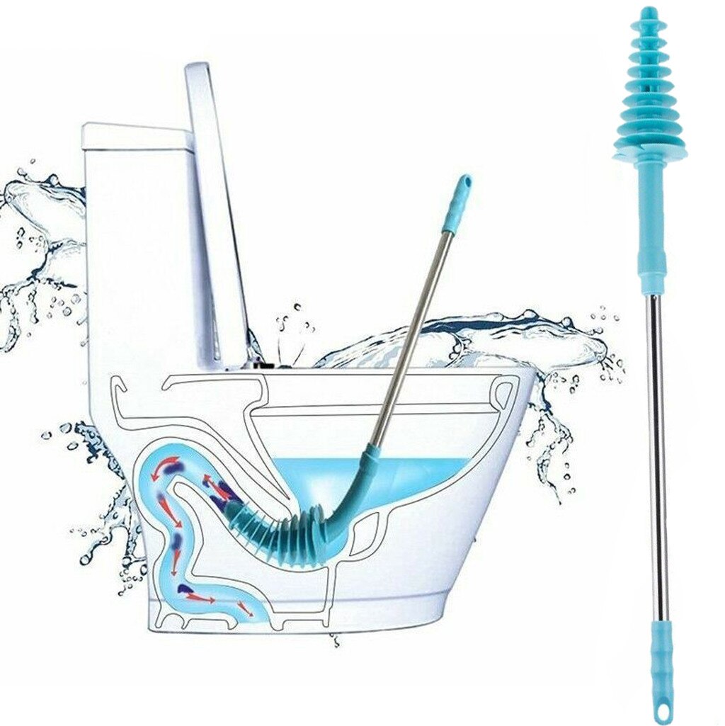 Toilet Plungers Flexible Toilet Brush Long Handle Plunger Bathroom Clogging Cleaner Tool Durable Cleane Powerful #G3